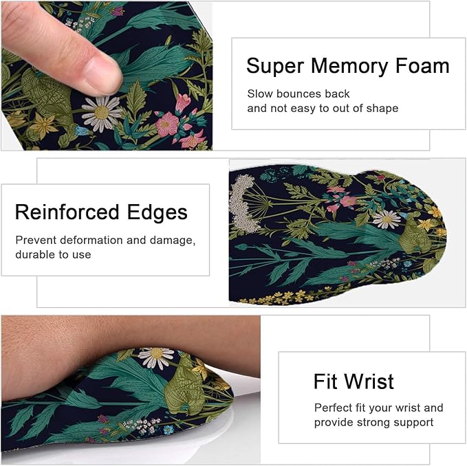 LATEEFAH Mouse Pad with Wrist Rest, 3-in-1 Gaming Mouse Pad, Keyboard Wrist Rest, Ergonomic Memory Foam Mousepad with Wrist Support for Computer Keyboard
