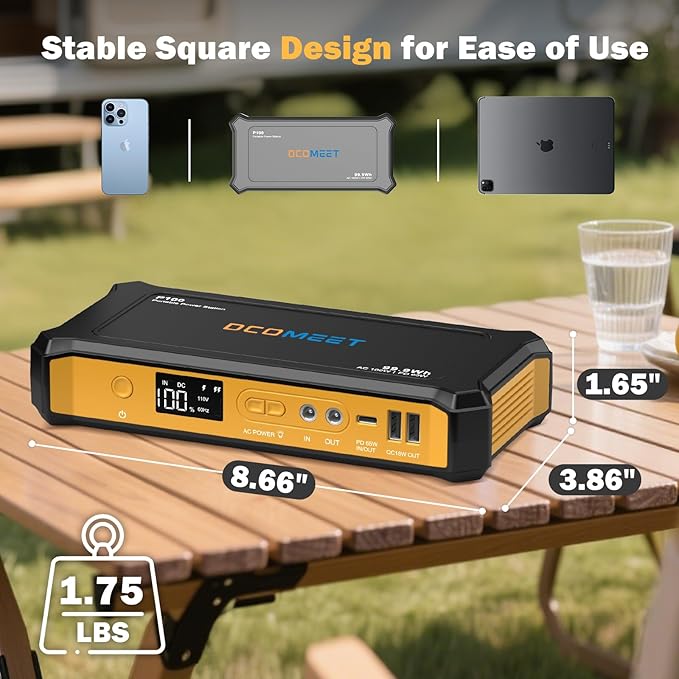 Portable Charger Laptop Power Bank AC Outlet, 99.9Wh/100W Backup Power with 65W USB-C PD, 100W AC Fast Charging for MacBook Laptops Drone Steam etc