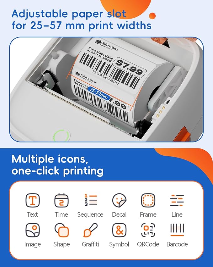 B21 Label Maker Machine with Tape, 2-Inch Wide Waterproof Tape, Bluetooth Portable Label Maker for Small Business, Office, Home, School Organization
