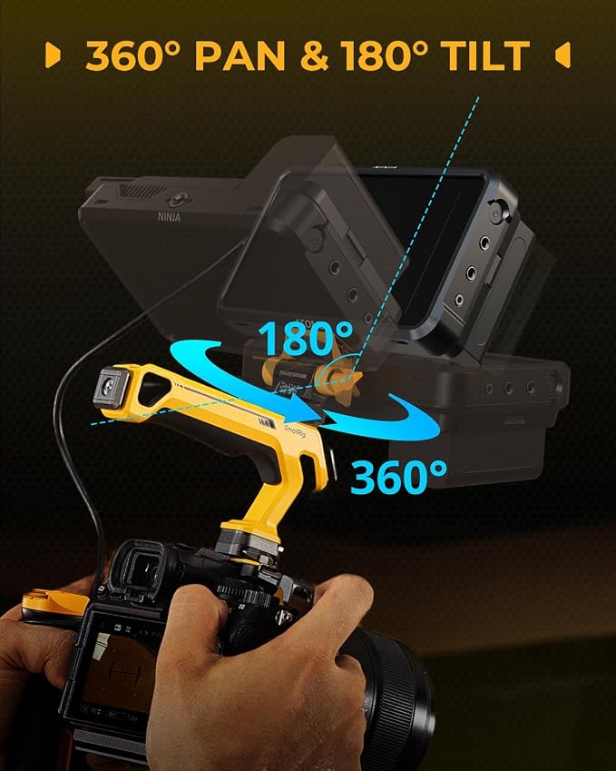 SMALLRIG Swivel and Tilt Monitor Mount (Bumblebee Edition) Adjustable Monitor Holder with Bouncy Locating Pins and Cold Shoe Mount for 5" and 7" Monitors - Image 3