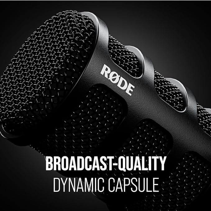 RØDE PodMic USB Versatile Dynamic Broadcast Microphone With XLR and USB Connectivity for Podcasting, Streaming, Gaming, Music-Making and Content Creation (Black)