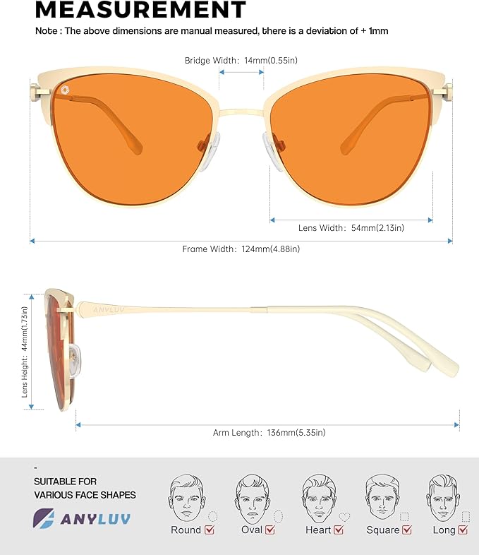 ANYLUV Blue Light Glasses for Woman Men, Womens Blue Light Blocking Glasses Computer Glasses Anti Eyestrain