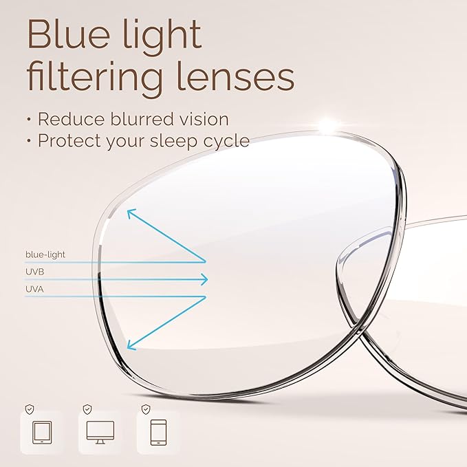 MIGSIR Blue Light Blocking Glasses for Computer Gaming, Fashion Fake Helps Reduce Screen Fatigue Eyeglasses for Women Men
