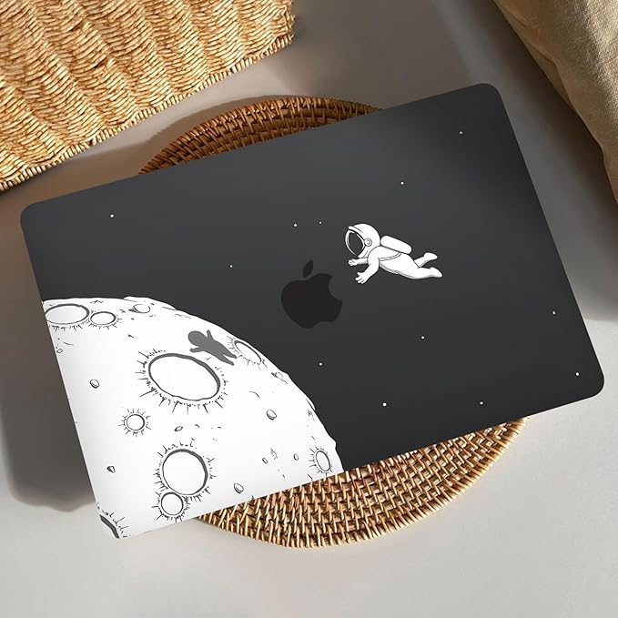 AKIT Compatible with MacBook Air 13 Inch Case M1 2022 2021 2020 2019 2018 A2337 A2179 A1932, Unique Pattern Hard Shell Laptop Case+Screen Protector+Keyboard Cover for MacBook Air 13.3 Inch, Astronaut