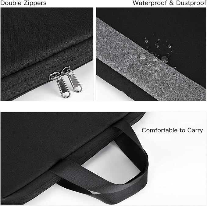 17.3 Inch Laptop Bag, Men Women Business Briefcase with Organizer for HP Envy 17/Pavilion 17/OMEN 17, Dell G3 G7 17.3/Inspiron 17, Acer Aspire 17, Lenovo Ideapad 330 17, MSI GS75 GF75 17.3 Case,Black