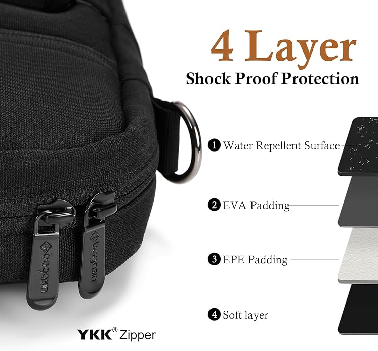 bagasin 15 15.6 16 17 17.3 inch Laptop Computer PC Shoulder Bag Carrying Case, Water-Repellent Briefcase