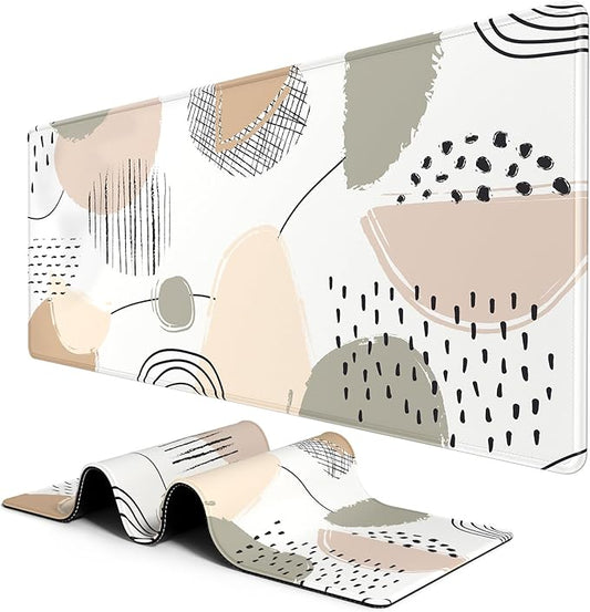 BOSOBO Large Desk Mat, XXL Extended Gaming & Office Mouse Pad, Keyboard Mat, Full Cover 35.5 x 15.7 Inches, Abstract Paintings