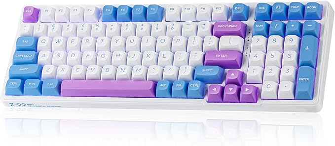E-YOOSO Z-99 Wireless Mechanical Keyboard with Number Pad, Tri-Mode BT5.0/2.4GHz/USB-C, Hot Swappable Linear Switches, 99 Keys, RGB Backlit Creamy Gaming Keyboard for Laptop/PC/Mac