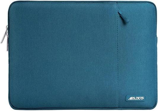 MOSISO Laptop Case 16 inch, 15-15.6 inch Laptop Sleeve Compatible with MacBook Pro 16 M5 M4 M3 M2 M1, HP Acer Dell Lenovo ASUS, Polyester Vertical Computer Sleeve Bag with Pocket, Deep Teal