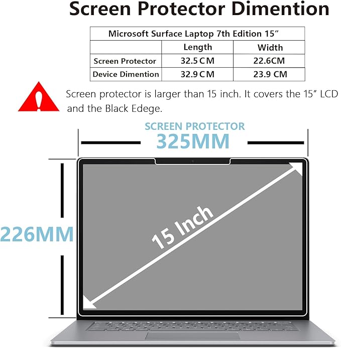 Megoo ArmorShield Glass Screen Protector for Surface Laptop 7 15 Inch (2024 AIPC), Anti-Scratch, HD Clear Glass, Surface Pen Compatible, 2 Pack
