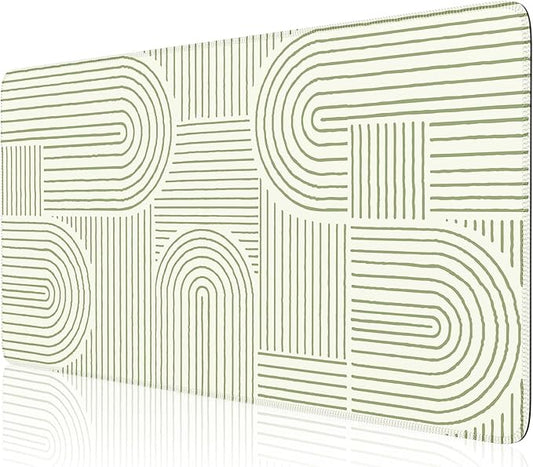 iCasso Green Desk Matt for Desktop, Cute Desk Pad Mat, Large Mouse Pad, Anti-Slip Big Mousepad with Stitched Edges, Keyboard Pad for Computer(Green)