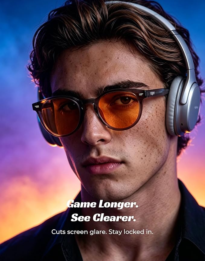 TIJN Blue Light Blocking Glasses Men Women Vintage Thick Round Rim Frame Eyeglasses