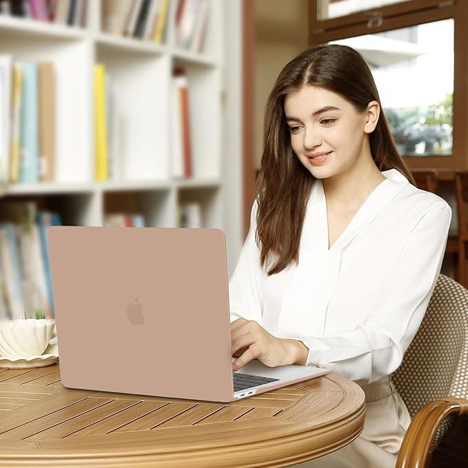 MOSISO Compatible with MacBook Air 13 inch Case M1 Chip 2021-2018 Release A2337 A2179 A1932, Plastic Hard Shell&Keyboard Cover&Screen Film&Storage Bag for MacBook Air 13.3 inch Case, Bronze Brown