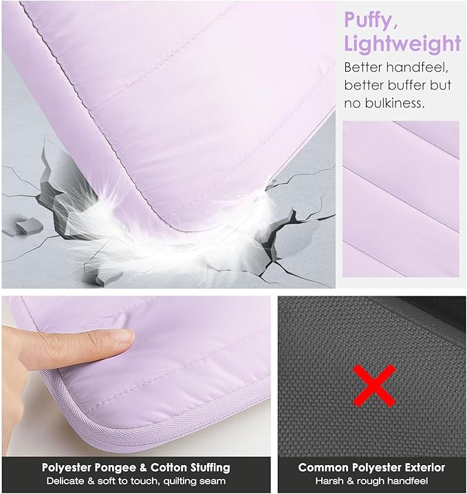 MoKo 9-11 Inch Tablet Sleeve Case, Portable Puffy iPad Bag Fit with New 11-inch iPad Pro M5/iPadAir M4 2026/iPad A16, iPad 10th/Air 5/4th 10.9, 9/8/7th 10.2, Tab S8/S9 11, Light Purple