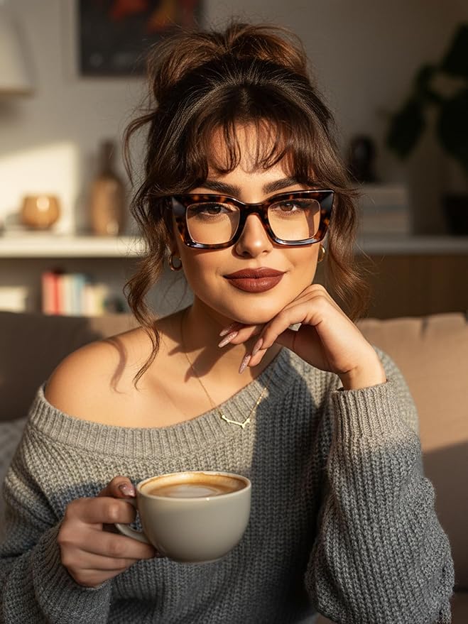 VISOONE Cat Eye Blue Light Blocking Glasses TR90 Anti-glare Women Calida