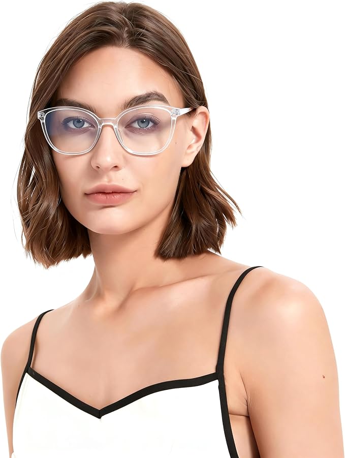 Women's Blue Light Blocking Glasses, TR90 Frame Computer Gaming Glasses Anti Eyestrain & UV Glare RF6208