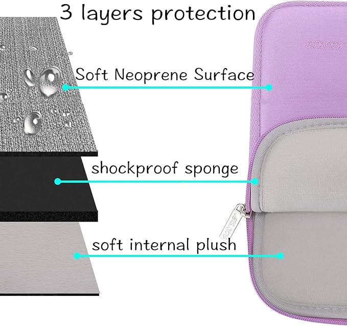 MOSISO Laptop Case 13.3 inch, 13-13.3 inch Laptop Sleeve Bag Compatible with MacBook Air/Pro 13/Pro 14 M5 M4 M3 M2 M1, HP Dell ASUS Lenovo, Neoprene Computer Sleeve Bag with Small Case, Purple