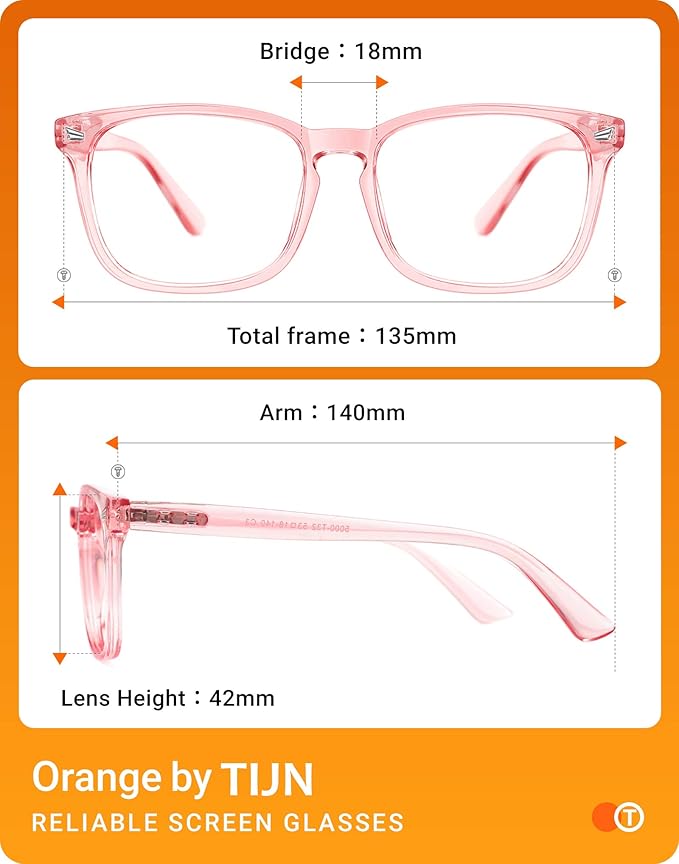 TIJN Blue Light Blocking Glasses for Women Men Square Frame Nerd Eyeglasses Anti Blue Ray Computer Screen Glasses