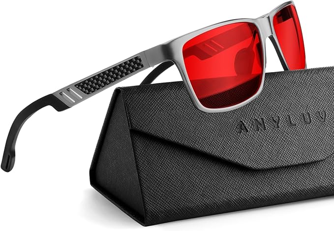 ANYLUV Blue Light Blocking Glasses Men Computer Gaming Glasses Lightweight Al-Mg Metal Anti Eyestrain Eye Protection