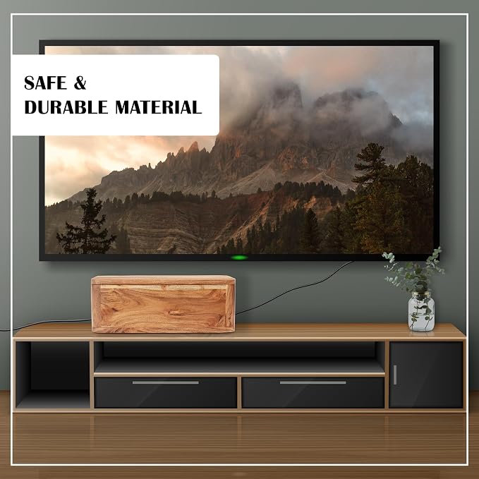Large Cable Management Box - Acacia Wood - Cable Organizer Box and Power Strip Box for Electrical Cord Management - Hide Desk Cord and Floor Cables - Wire Storage and Organization for Cords - Image 8