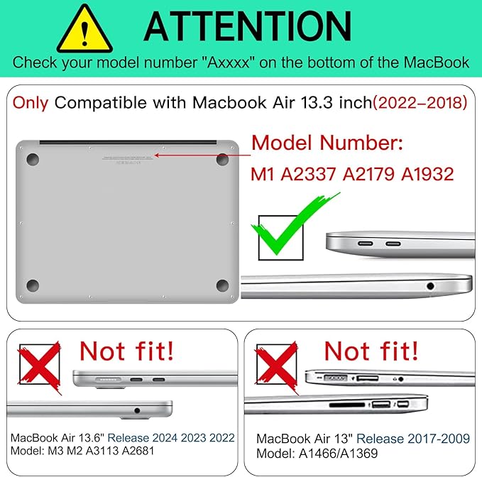 AKIT Compatible with MacBook Air 13 Inch Case M1 2022 2021 2020 2019 2018 A2337 A2179 A1932, Unique Pattern Hard Shell Laptop Case+Screen Protector+Keyboard Cover for MacBook Air 13.3 Inch, Astronaut