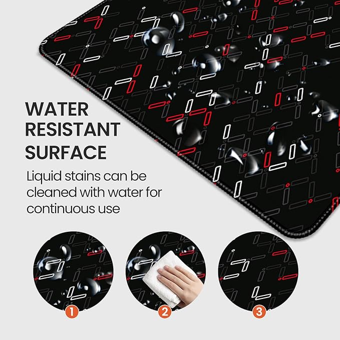 35.4 x 15.7 inches, Large Desktop Mouse pad, Keyboard and Mouse Pads for Work and Home Computers, and Large Laptop Mouse mat， (DM4-Red and White Checkered)