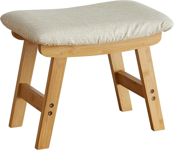 viewcare Foot Stools Ottoman, Small Foot Stool Ottoman, and Footstool, Wooden Foot Stool, Sofa Footrest Extra Seating for Living Room Entryway Office