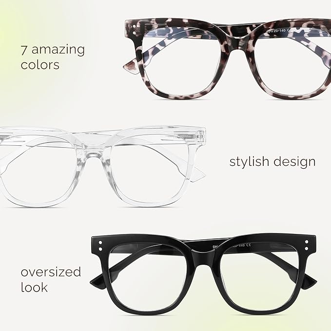miyya Blue Light Glasses for Women & Men – Oversized UV & Blue Light Blocker Chunky Frames, Stylish Eyewear Accessories