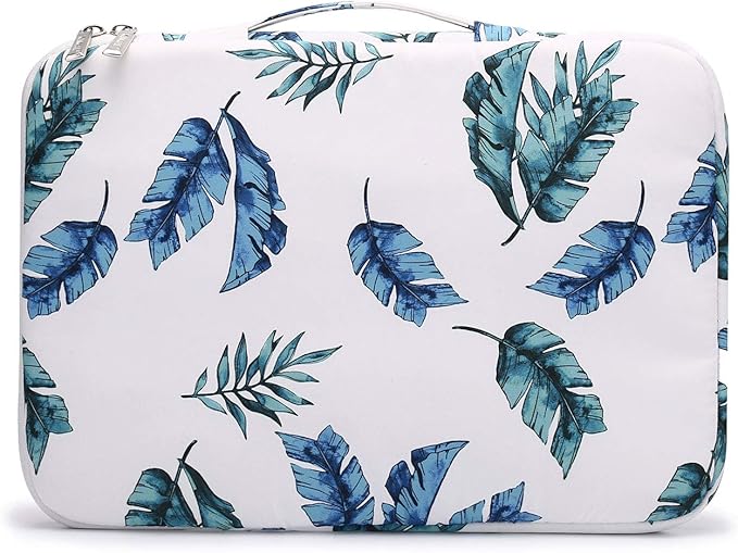 Kinmac 360 Degree Protective Laptop Sleeve Case Bag with Handle for MacBook Air 15 inch and 15 inch-15.6 inch HP Lenovo Dell ASUS Acer Notebook Computer (Banana Leaf)