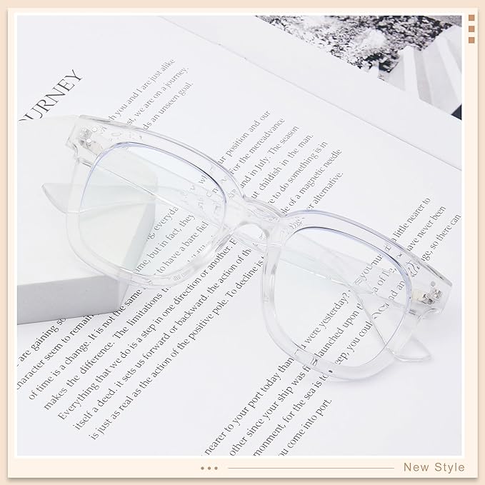 Madison Avenue Blue Light Blocking Glasses Oversized Fashion Blue Light Glasses for Women Anti Eyestrain & UV Protection Computer Eyeglasses (Clear)