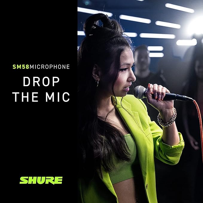 Shure SM58 Professional XLR Dynamic Vocal Microphone – Cardioid Mic for Live Performance, Studio Recording, Podcasting & Broadcasting (SM58-LC)