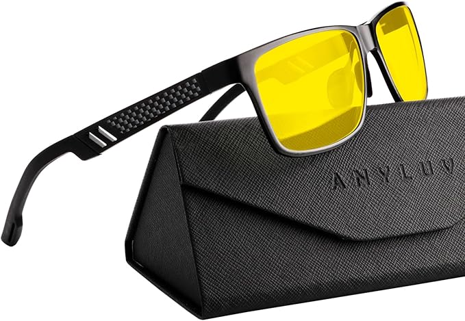 ANYLUV Blue Light Blocking Glasses Men Computer Gaming Glasses Lightweight Al-Mg Metal Anti Eyestrain Eye Protection