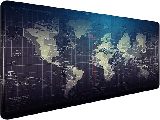 World Map Mouse Pad 31.5x15.7inch, Map of The World Mouse Pads for Wireless Mouse Computers Laptop Desk Accessories