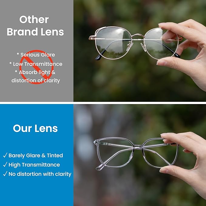 GUDVUE Blue Light Glasses For Woman, Computer Reading/Gaming/Phones Glasses, Anti Glare/UV400/Eye Strain