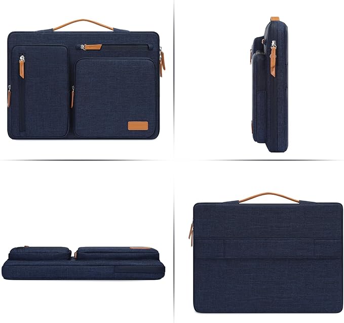 MOSISO 9-11 inch Tablet Sleeve Case for iPad A16 2025, iPad Air 11 inch M3 M2, iPad Pro 11 M4, iPad 10/9/8/7th, Galaxy Tab A9+/S9/S8/Plus 11, Side Open Carrying Bag with 4 Zipper Pockets, Navy Blue
