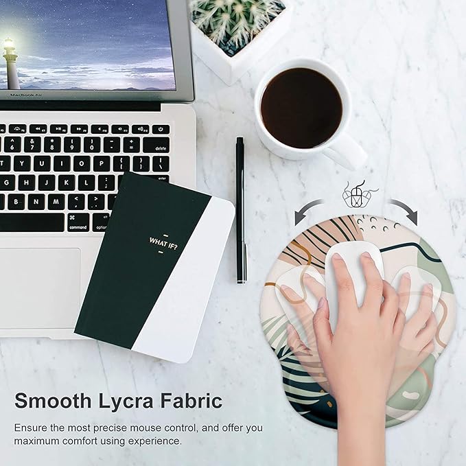 LATEEFAH Mouse Pad with Wrist Rest, 3-in-1 Gaming Mouse Pad, Keyboard Wrist Rest, Ergonomic Memory Foam Mousepad with Wrist Support for Computer Keyboard