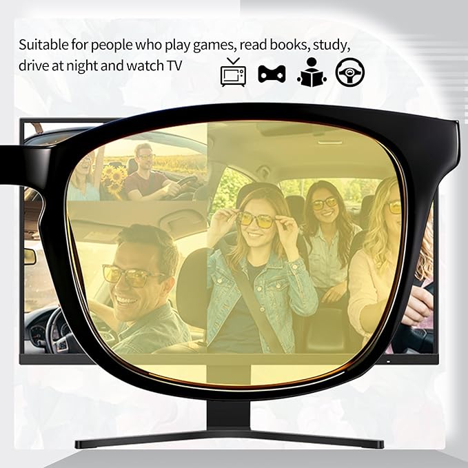 Polarized Sunglasses for Women Men, Night Driving Glasses Anti Glare Yellow Lens UV 400 for Day Night Use