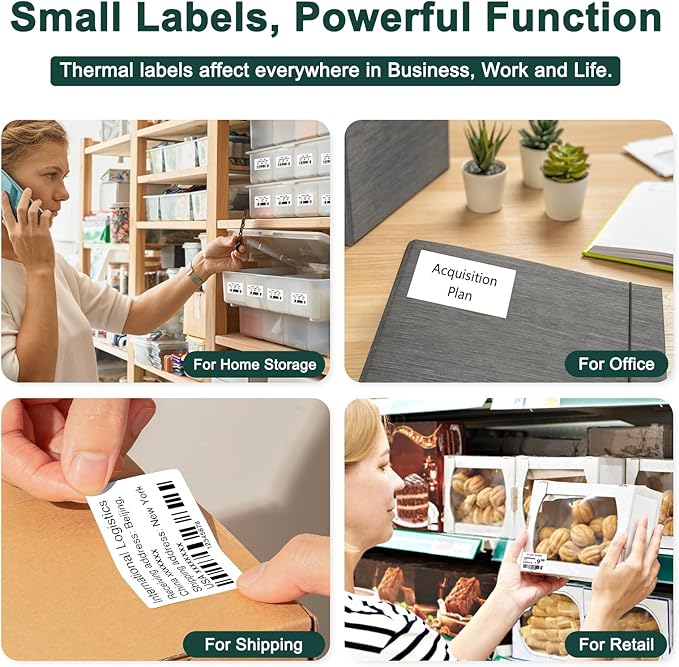 CLABEL Thermal Label Maker Machine 221B Mini Portable Label Printer Thermal Labeling Printing Machine Sticker Bluetooth Label Printer Barcode Inkless Labelmaker for Price Logo Clothing (Gray White)
