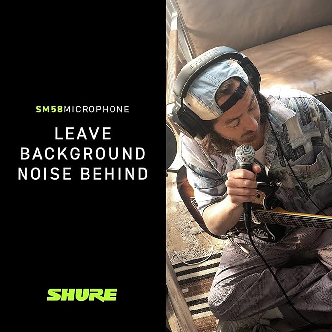 Shure SM58 Professional XLR Dynamic Vocal Microphone – Cardioid Mic for Live Performance, Studio Recording, Podcasting & Broadcasting (SM58-LC)