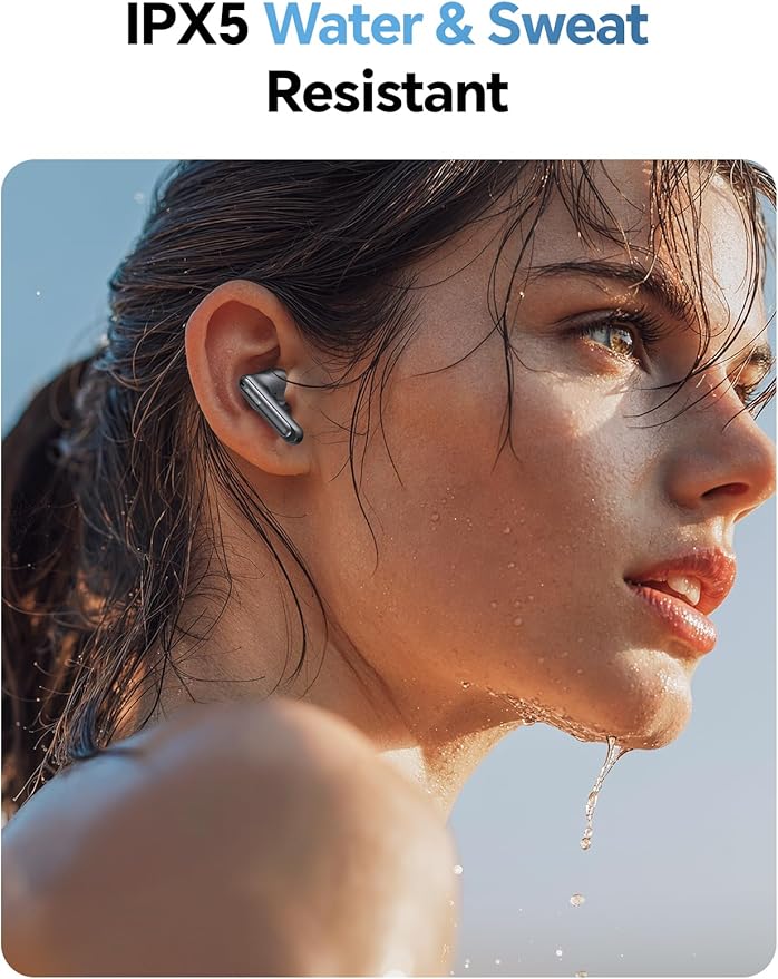 Wireless Bluetooth Earbuds: 13mm Drivers Hi-Fi Deep Bass, 30H Playtime, Touchscreen Control, Mic for Calls, IPX5 Water-Resistant, Comfortable Fit, Birthday Gifts for Adults/Teens/Men, Black
