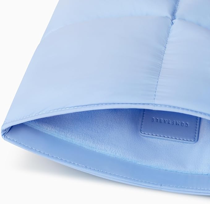 Comfyable Puffy Laptop Sleeve 13 Inch 14 Inch, Quilted Puffer Laptop Carrying Case, Pillow Case Compatible with MacBook Air M4 2025 M3 M2 M1, MacBook Pro M5 M4 Pro/Max, Light Blue