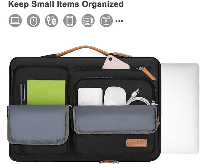 MOSISO 360 Protective Laptop Case 13 inch, 13 inch Laptop Sleeve Compatible with MacBook Air M5 M4 M3 M2 M1 2026-2018/Neo/Pro M2 M1, Side Open Carrying Case with 4 Zipper Pockets&Handle, Black