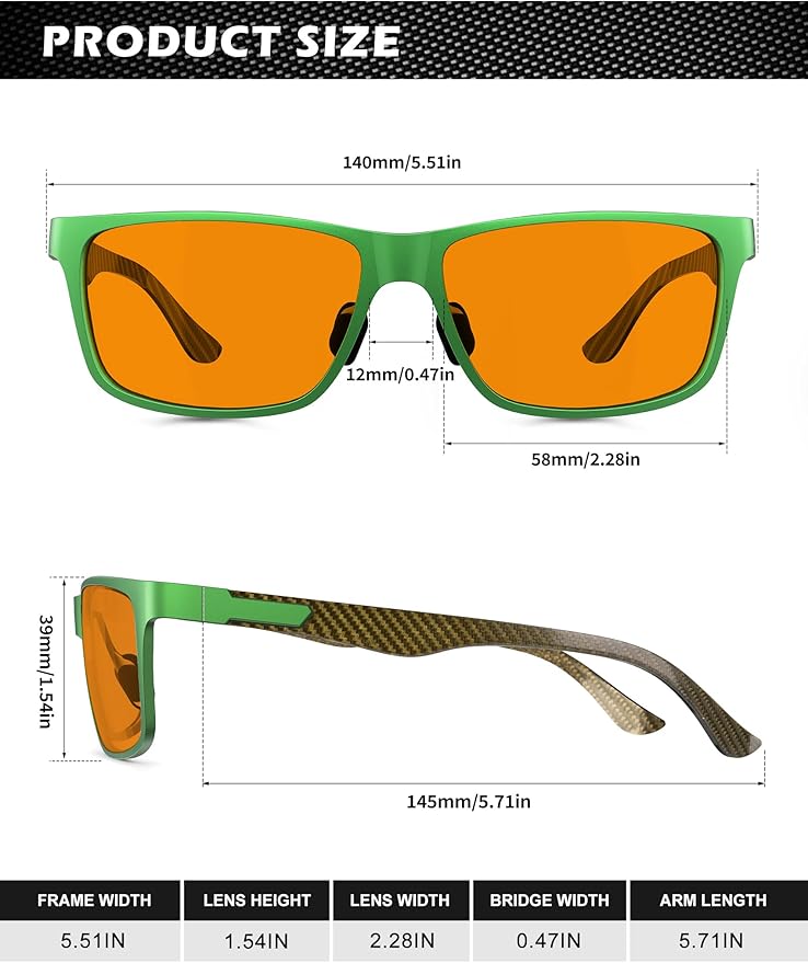 ANYLUV Carbon Fiber Reading Glasses for Men Women, Blue Light Blocking Computer Readers, Anti Glare Spring Hinge