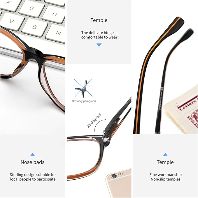 K KENZHOU Blue Light Glasses for Woman Men Bluelight Blocking Glasses for Computer Gaming Phones,Anti Eye Strain & UV Glare
