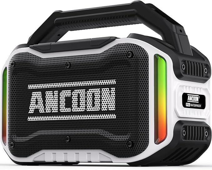 Speakers Bluetooth Wireless: 80W(Peak) Loud Speaker with Bass, 20H Playtime, IPX6 Waterproof, Large Jobsite Speakers for Work, Outdoor, Workshop, Garage, Portable Speaker with TWS (White)