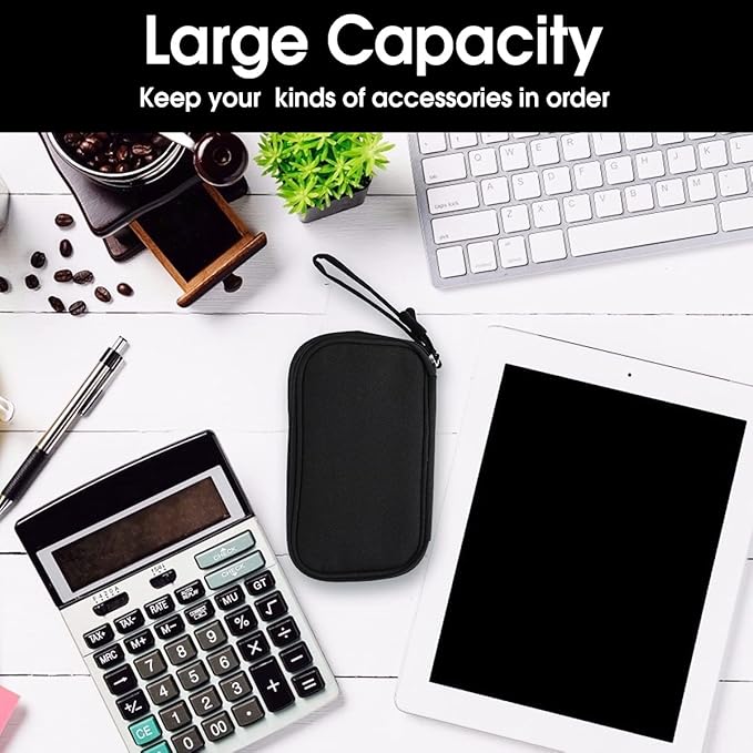Travel Electronic Organizer Pouch Bag, 3 Compartments Portable Electronic Phone Accessories Storage Multifunctional Case for Cable, Cord, Charger, Hard Drive, Earphone(Black)