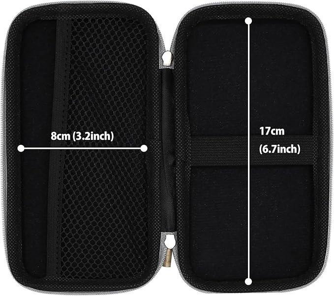 iMangoo Travel Essential Electronics Organizer Charger Case, Shockproof Dual Zipper Power Bank Cables Tech Accessories Pouch Purse, Men & Women Travel Must Have Storage Bag, 6.5x3.2x1 inch Silver
