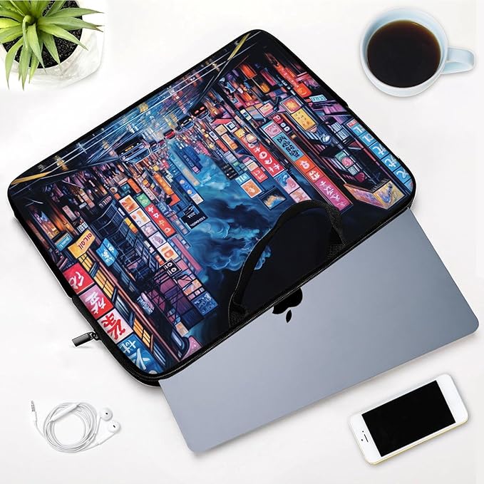 Laptop Sleeve Bag with Handle Computer Protective Soft Cover Case for 14 Inch 13 Inch Laptop,Japanese Street