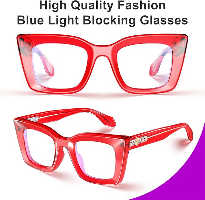 VISOONE Cat Eye Blue Light Blocking Glasses TR90 Anti-glare Women Calida