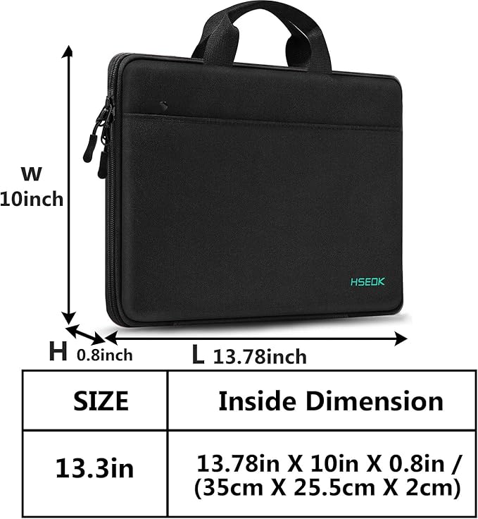 Hseok Laptop Sleeve 13-14 Inch Case Briefcase Compatible with MacBook Neo Pro 14 M5/M4/M3/M2/M1, All Models 13.3 Mac Air/Pro, XPS 13 14, Most Popular 13"-14" Notebooks,B04K01